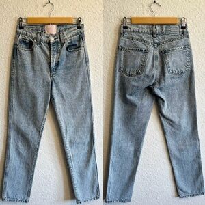 Revice Denim High Rise Straight Leg Jeans Acid Wash Women’s Size 25
